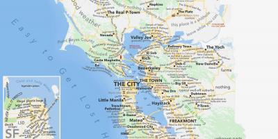 San Francisco flóa kort kaliforníu