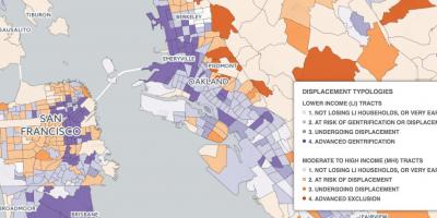 Kort af San Francisco gentrification