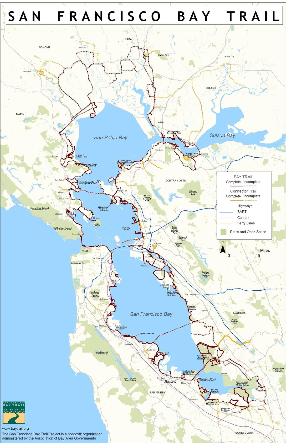 San Francisco-flóa slóð kort