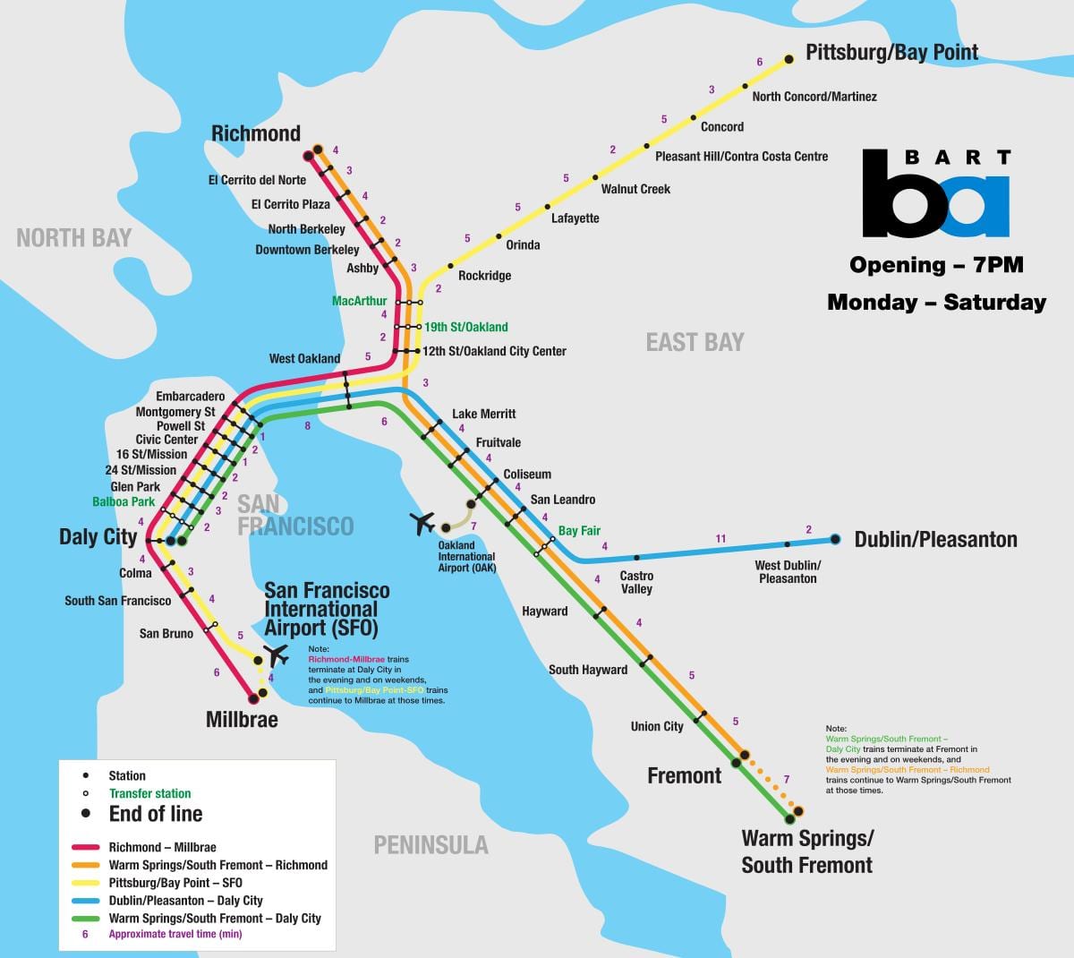 bart kerfi San Francisco kort