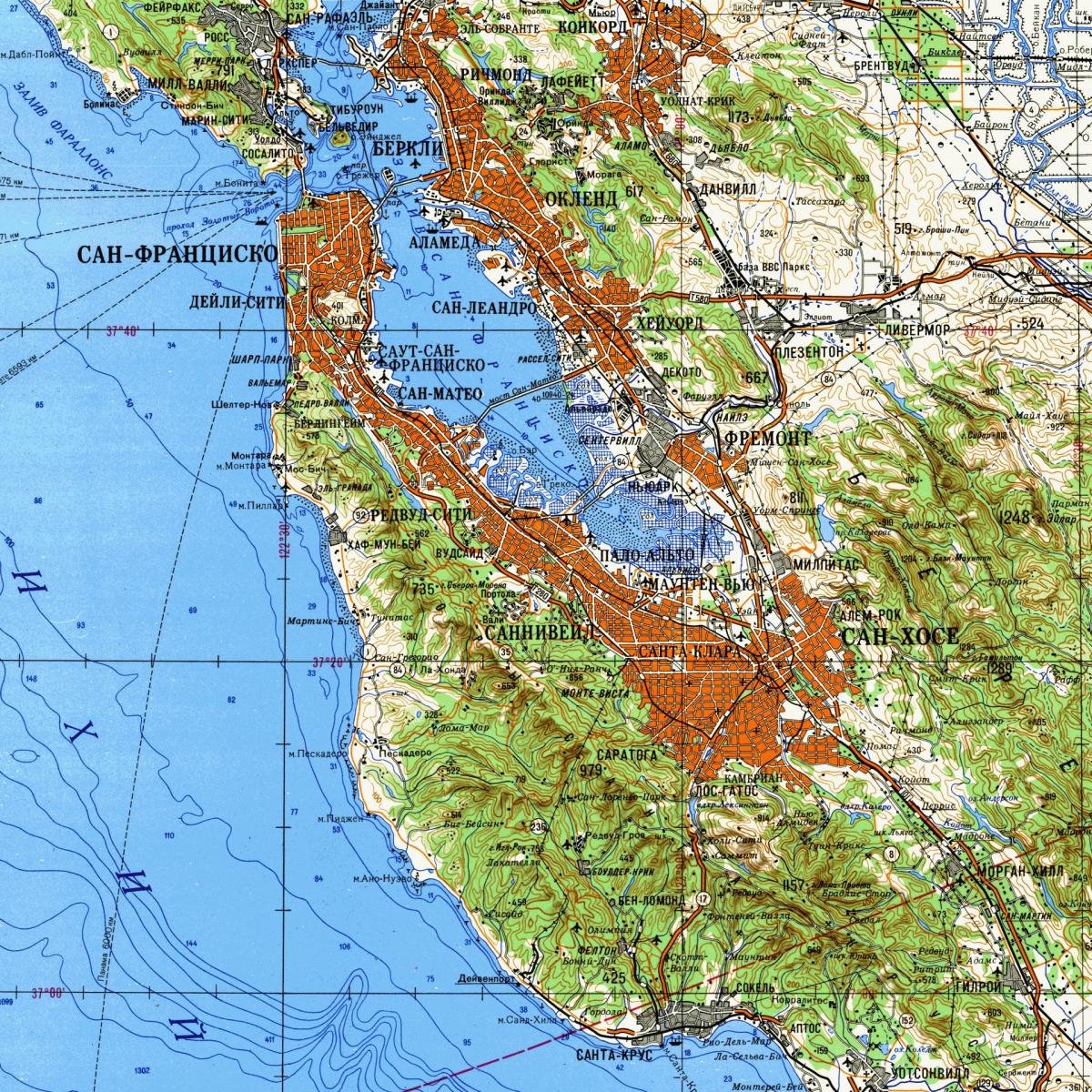 San Francisco flóa landslaginu kort