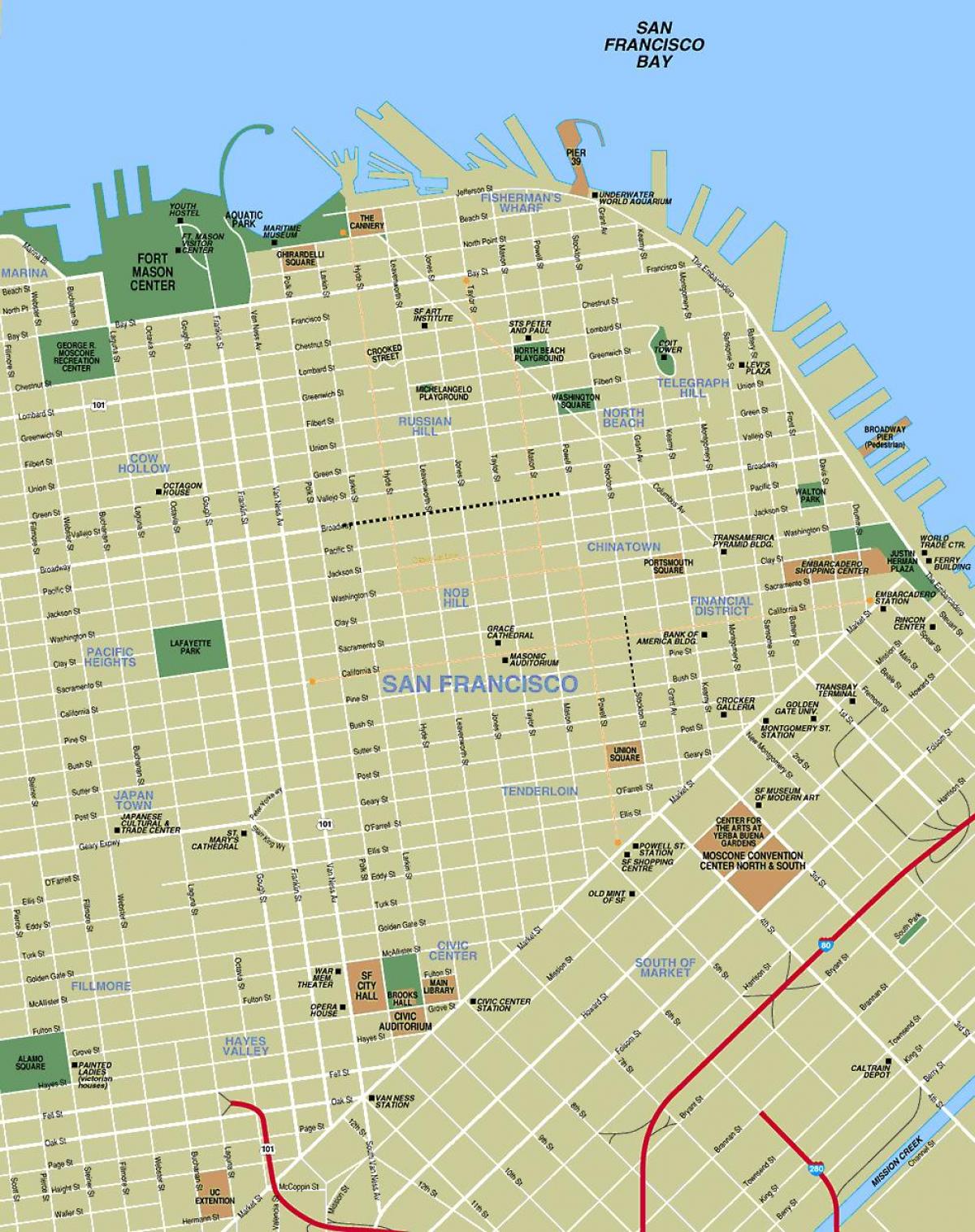 kort af San Francisco ca