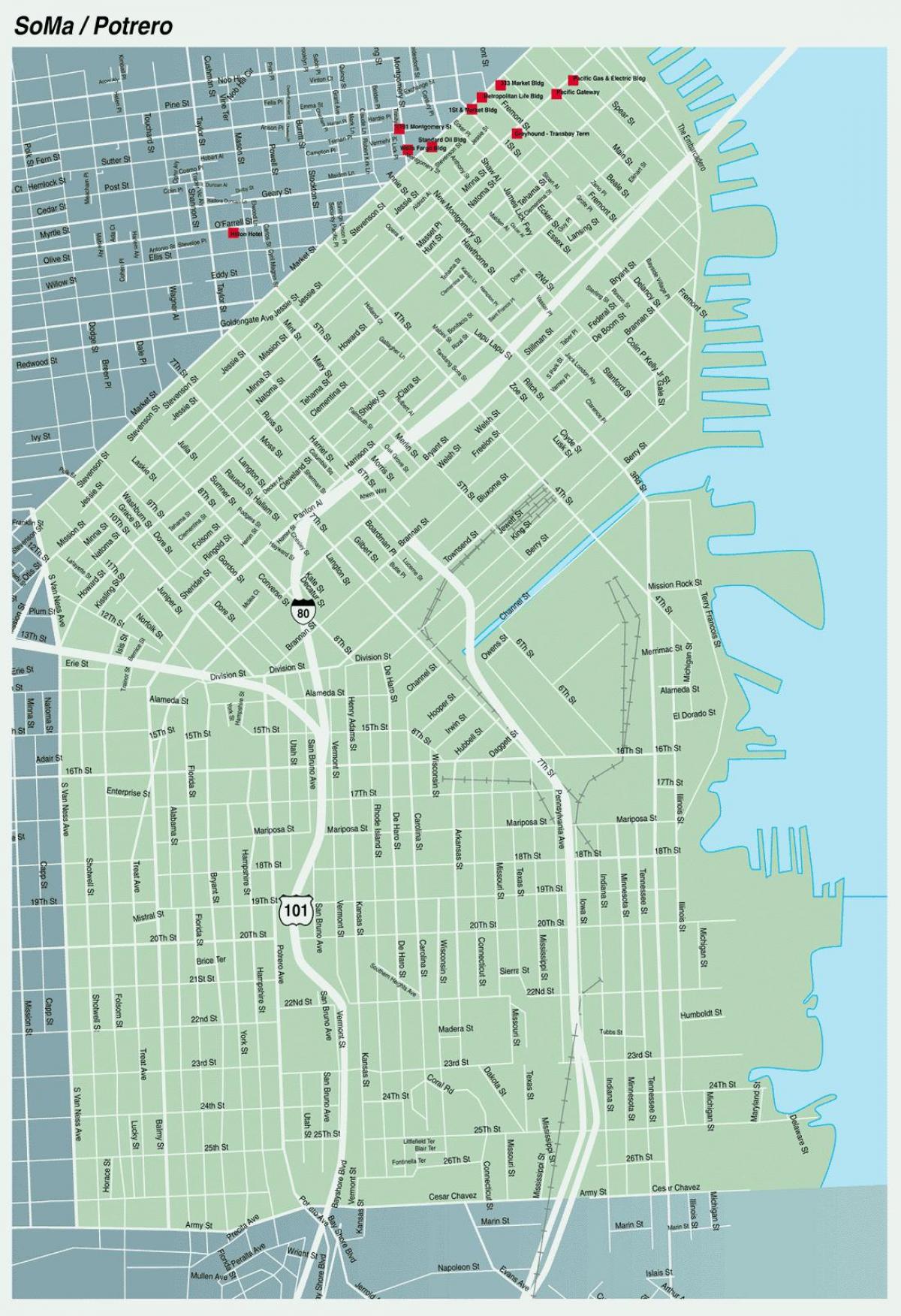 kort af l San Francisco