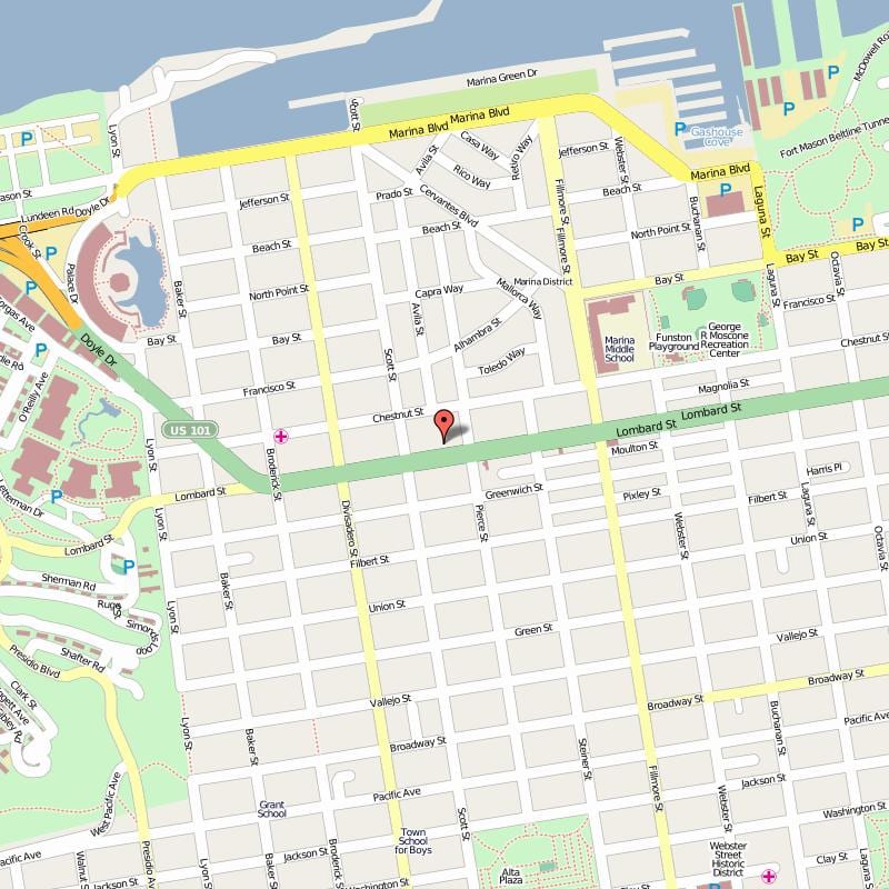 Kort af lombard götu, San Francisco