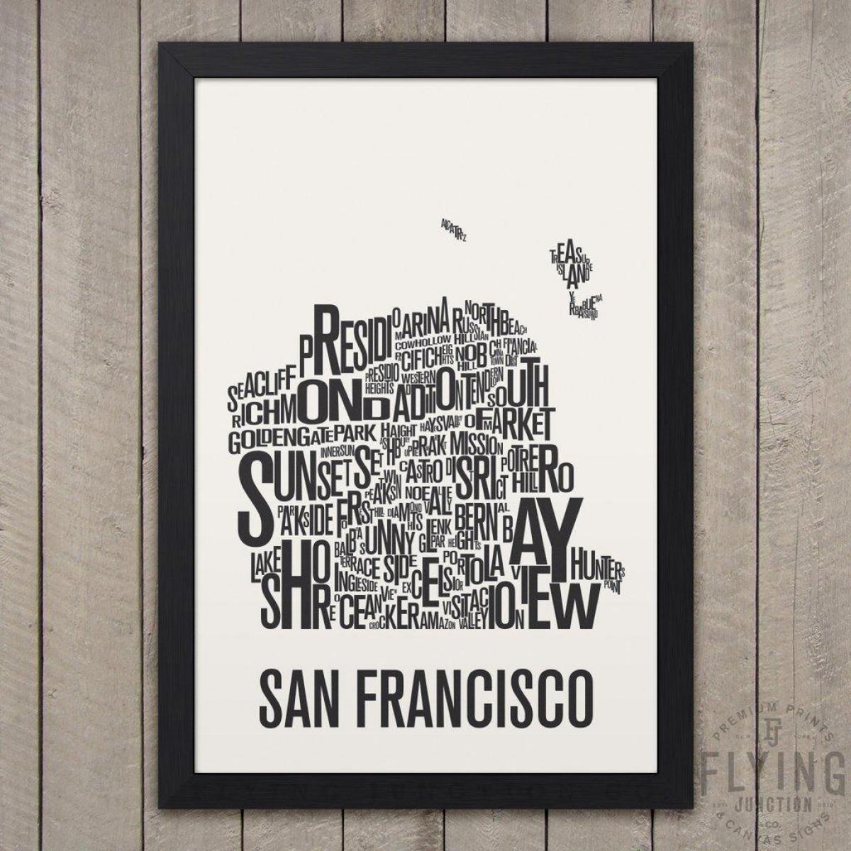 San Francisco prent kort