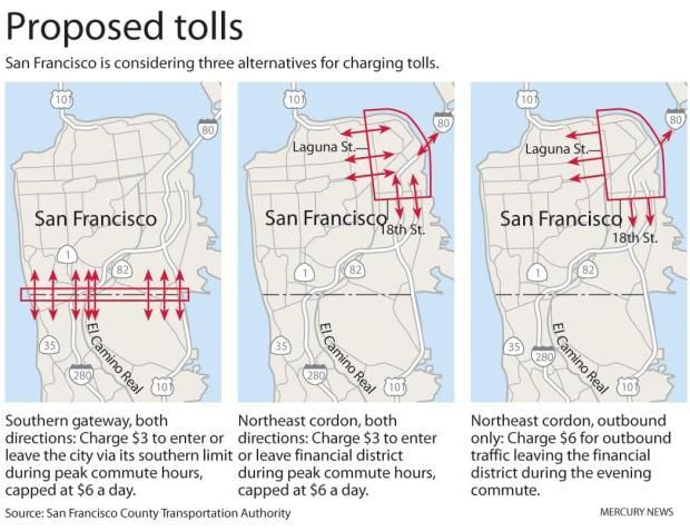 Kort af San Francisco ólíkt