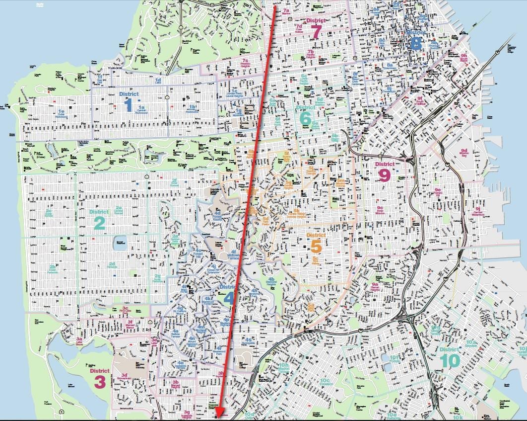 Kort af San Francisco þoku
