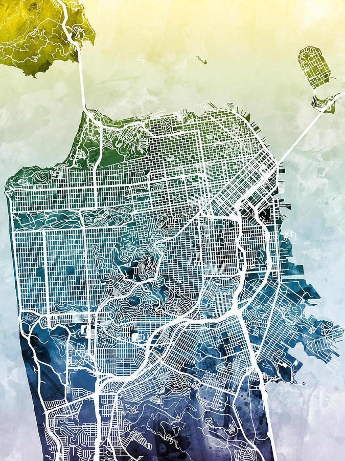 Kort af San Francisco borgar list