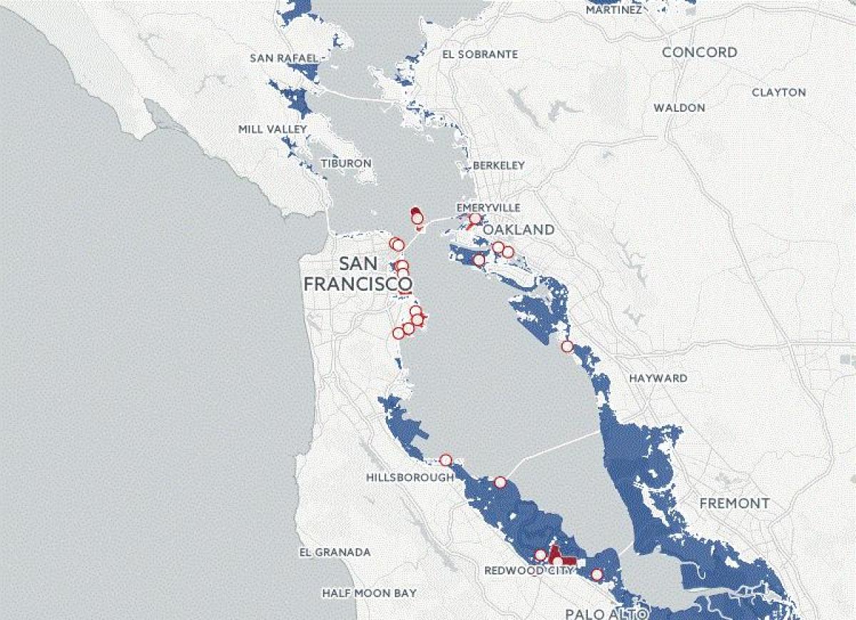 Kort af San Francisco flóð