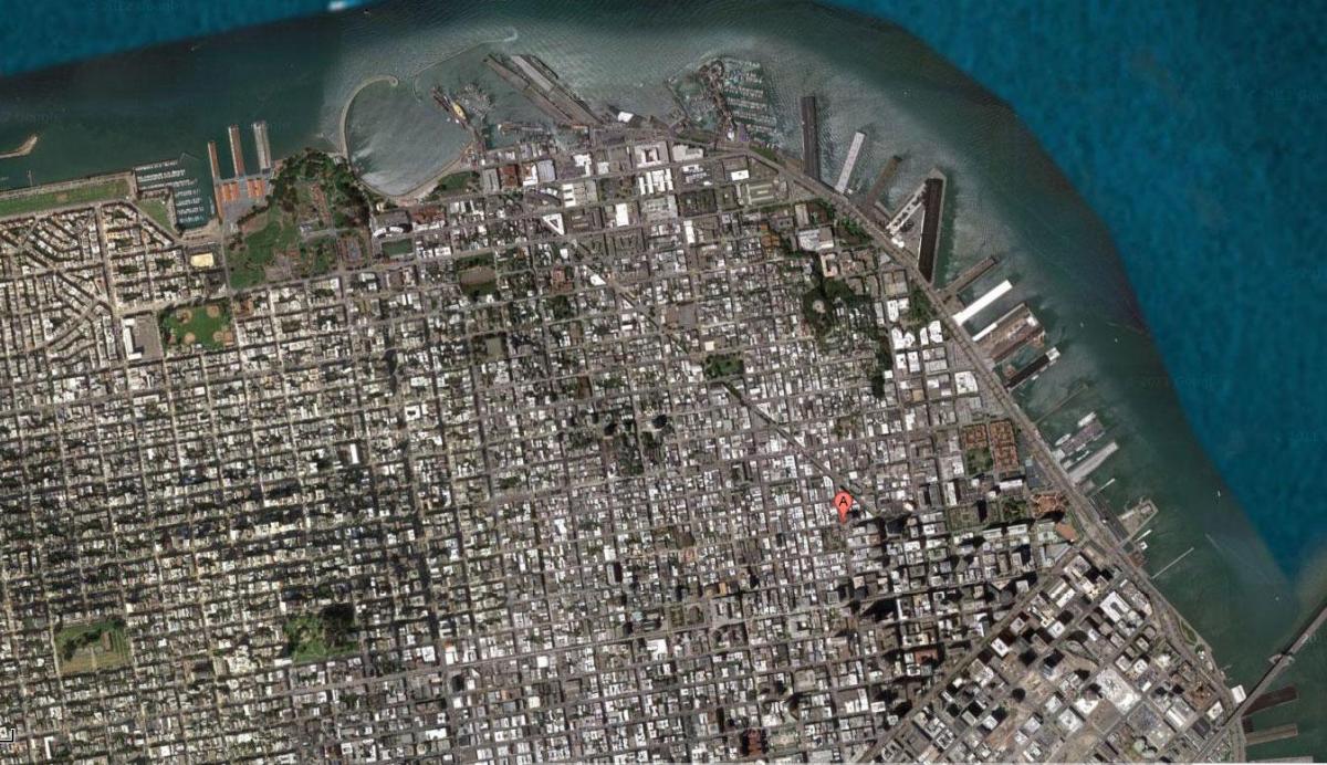 Kort af San Francisco gervitungl