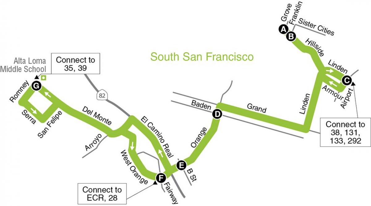 Kort af San Francisco grunnskóla