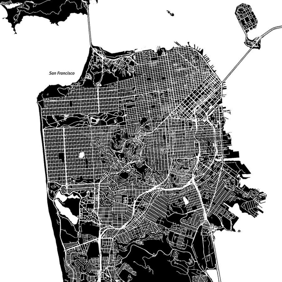 Kort af San Francisco vektor