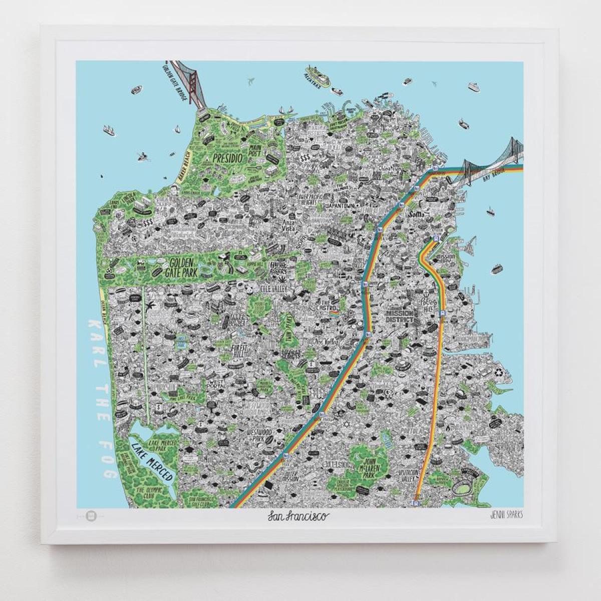 Kort af San Francisco list