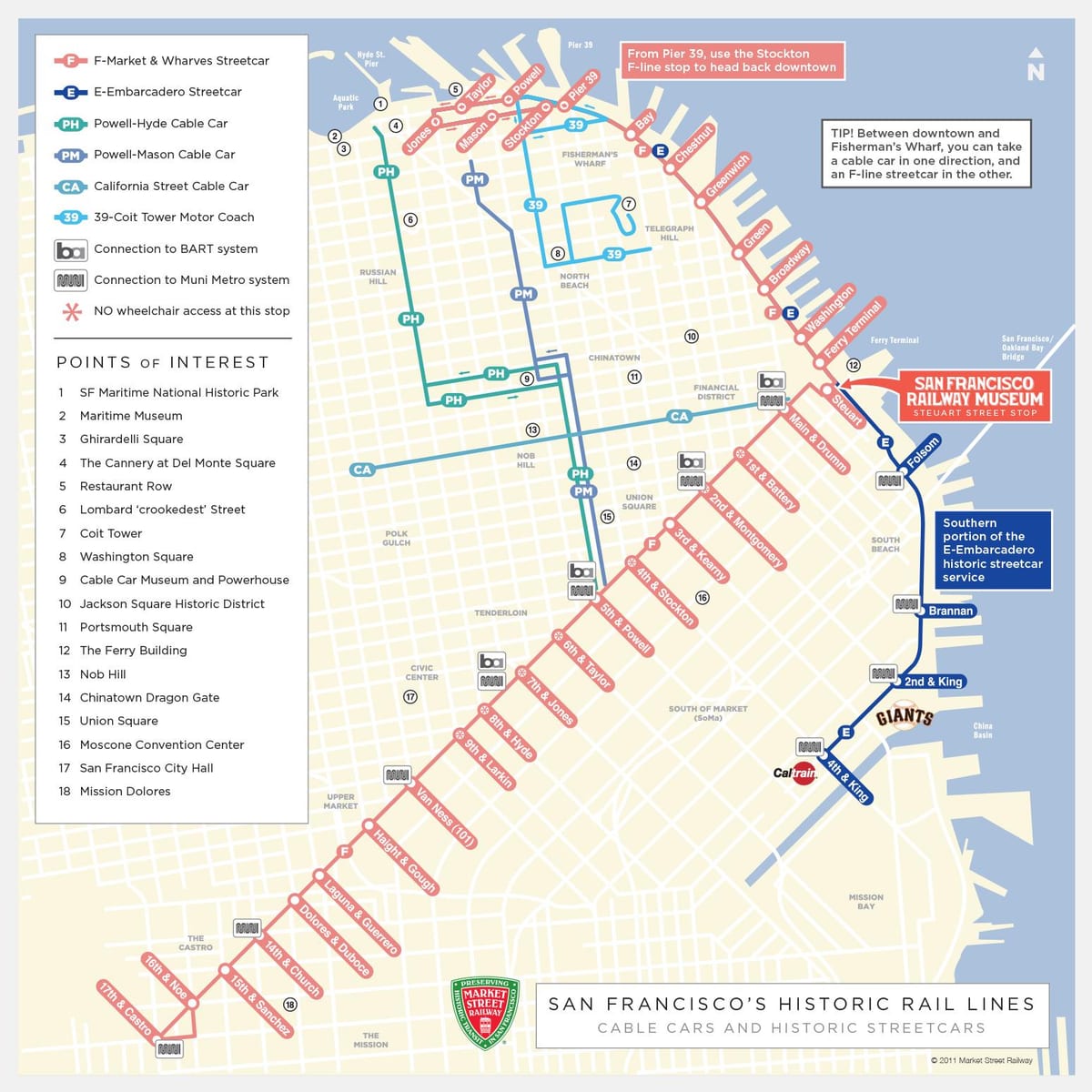 San Francisco snúruna bílinn áætlun kort