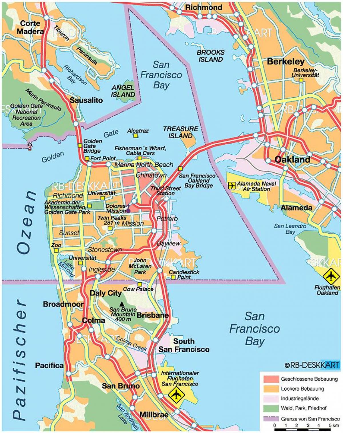 Kort af San Francisco county