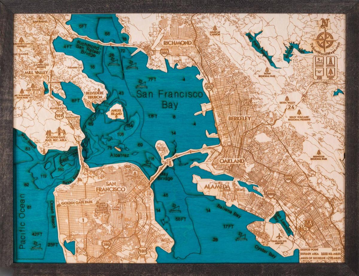 Kort af San Francisco tré