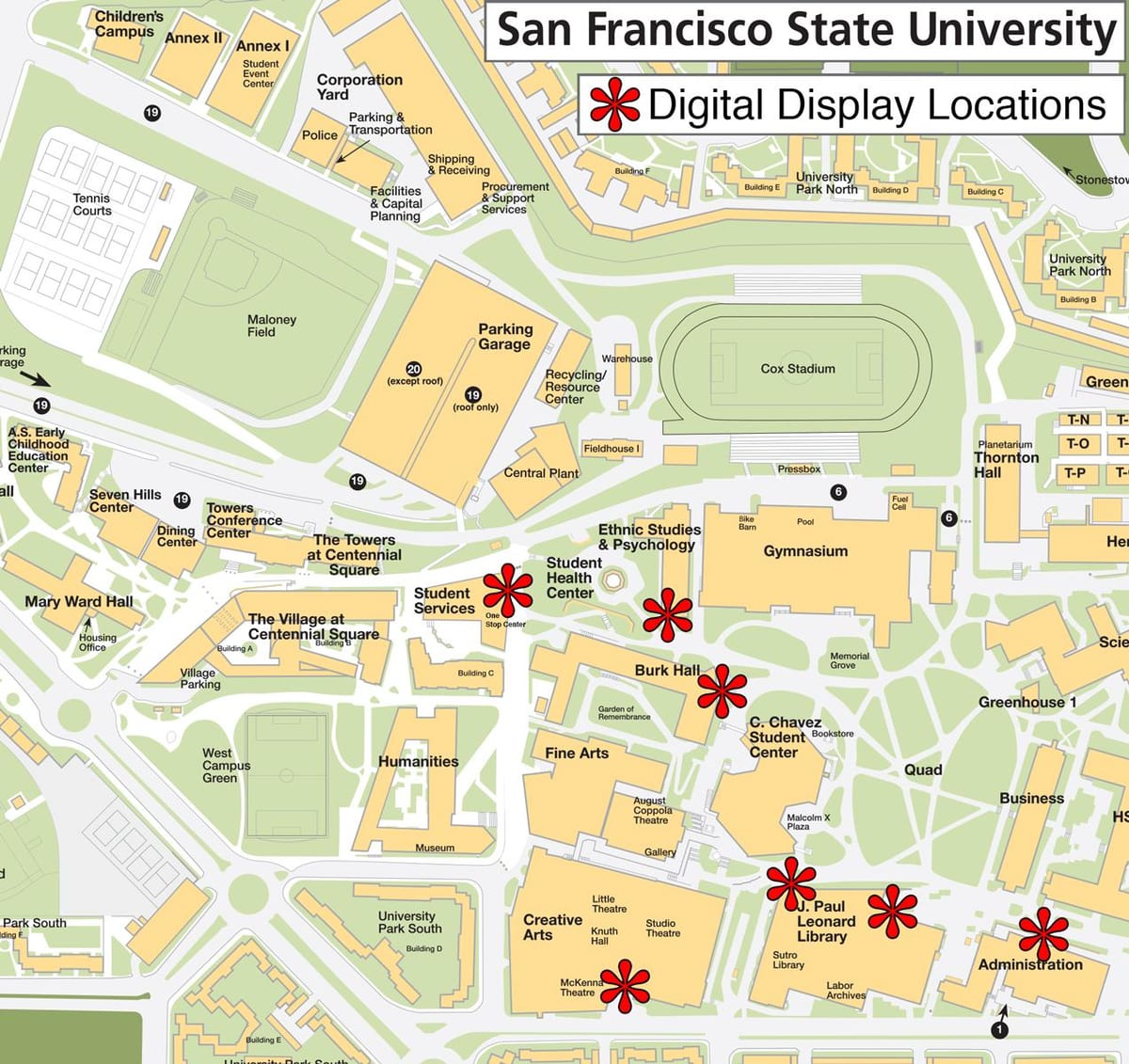 San Francisco state háskóla kort
