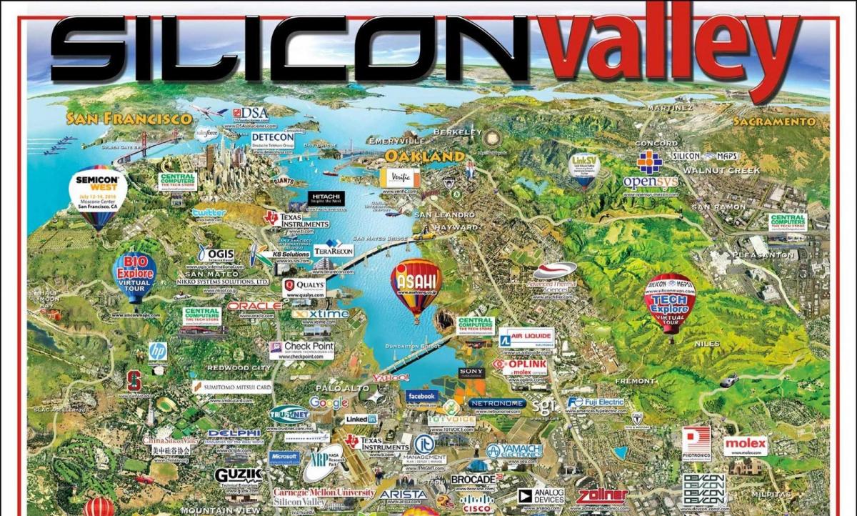 silicon valley svæði kort