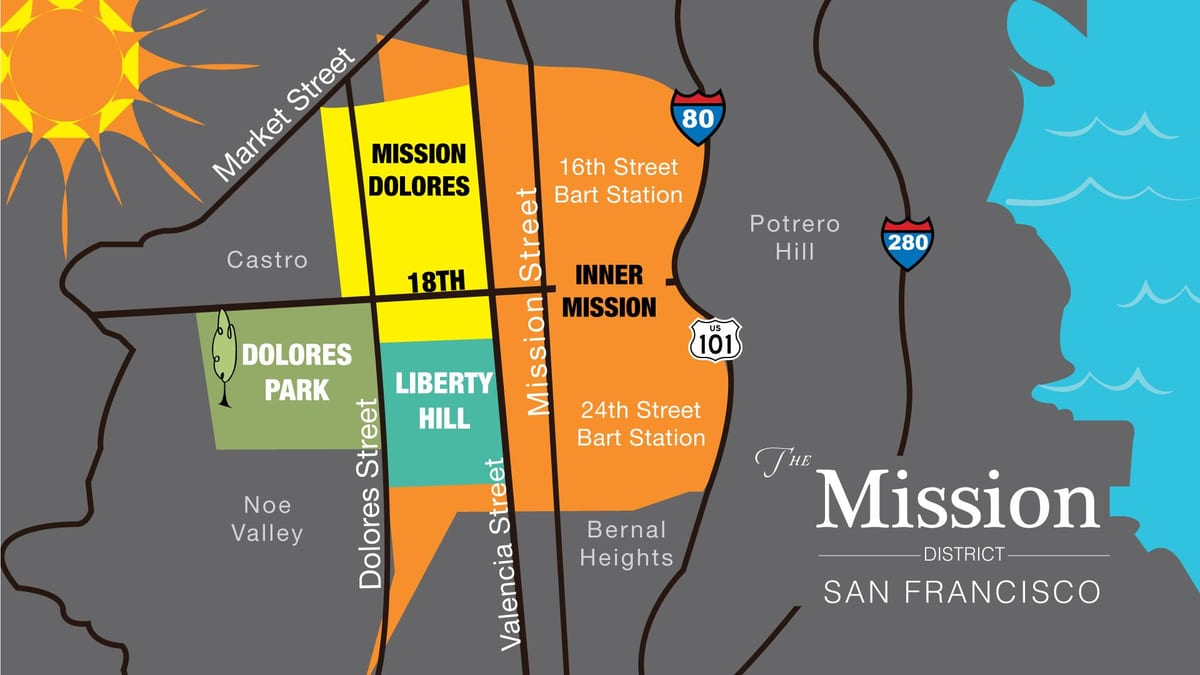 Kort af verkefni umdæmi San Francisco