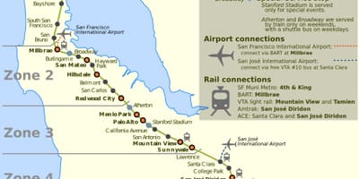 San Francisco caltrain kort
