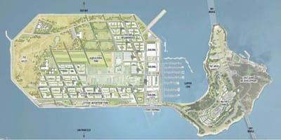 Kort af fjársjóð island San Francisco