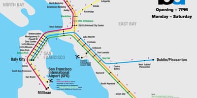 Bart kerfi San Francisco kort