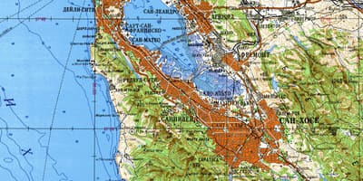 San Francisco flóa landslaginu kort