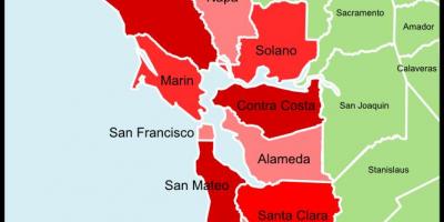 San Francisco flóa county kort
