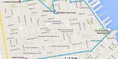 Kínahverfi San Francisco gönguferð kort