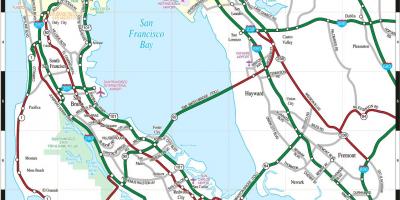 Kort af San Francisco flóa