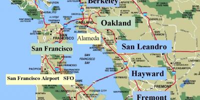 Kort af San Francisco í kaliforníu