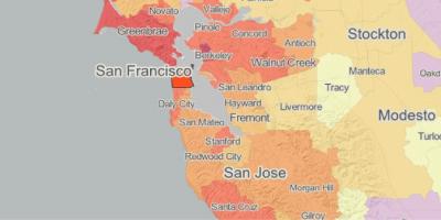 Kort af mapp San Francisco