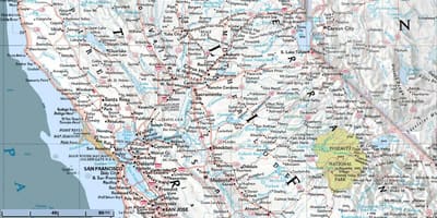 Kort af norður af San Francisco