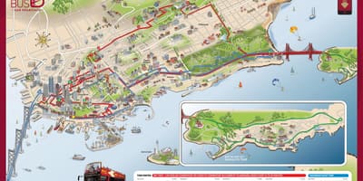 Kort af red strætó San Francisco 