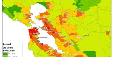 Kort af San Francisco íbúa