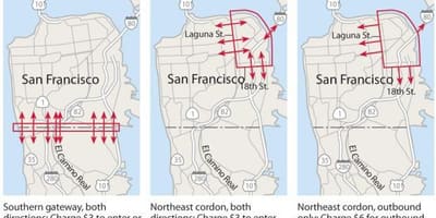 Kort af San Francisco ólíkt