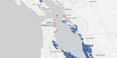 Kort af San Francisco flóð