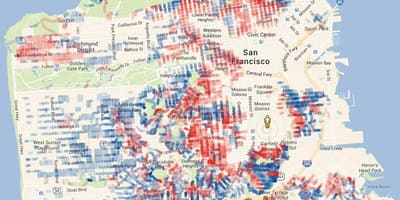 Kort af San Francisco hæð