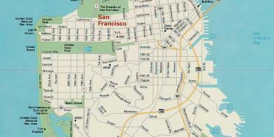 Kort af San Francisco helstu staðir