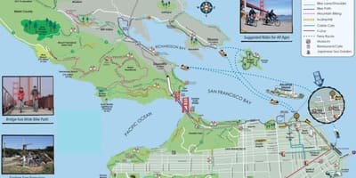 Kort af San Francisco hjólinu ferð