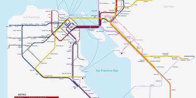 San Fran neðanjarðarlestinni kort