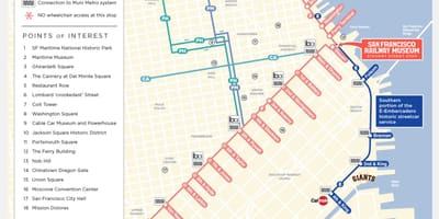 San Francisco snúruna bílinn áætlun kort