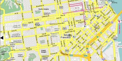 San Francisco staðir kort