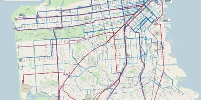 San Francisco strætó línur kort