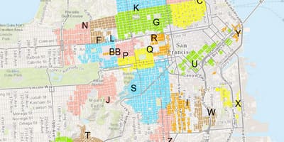 San Francisco bílastæði svæði kort