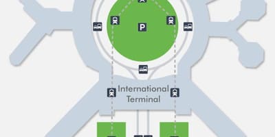 Kort af SFO flugstöðina 1