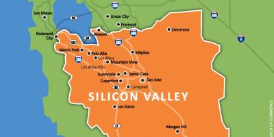 Silicon valley í heiminum kort