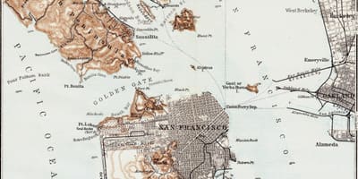 Kort af uppskerutími San Francisco 
